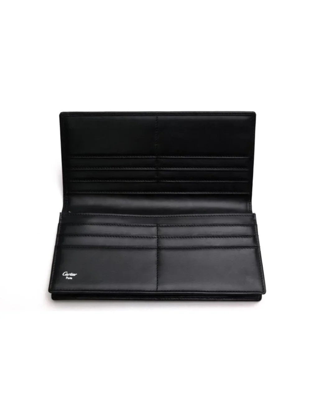 Cartier Wallet Leather Black Pasha Coin Purse Bifold